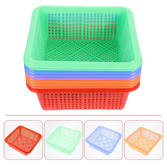 GETAJGHSD Plastic Bread Basket Square Shape Assorted Color 10Pcs 6.9In