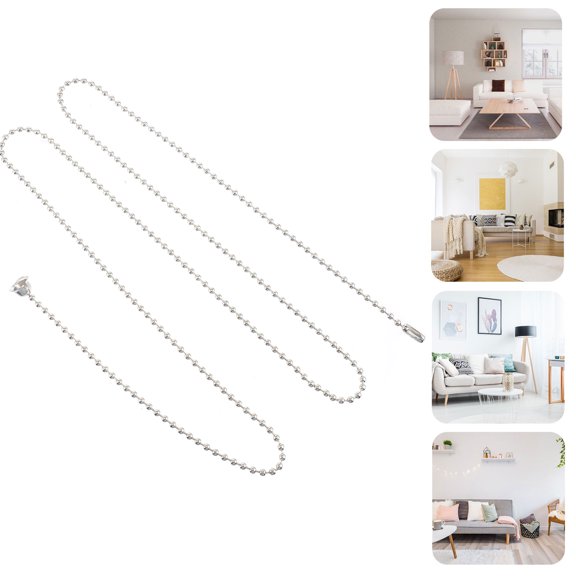 GOOHOCHY 10Pcs Silver Ceiling Fan Pendant Pull Chains Stylish Decorative Hanging Rope