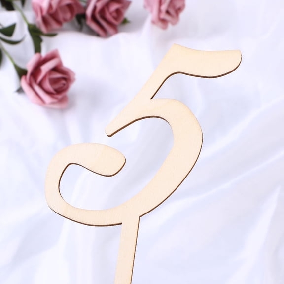GOOHOCHY 10Pcs Wedding Table Numbers Holder Beige Wood for Seating Assignments and Decorations