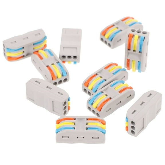 GOOHOCHY 10pcs Connector Block 3in 3out Electrical Quick Connect Splice Wire Connector