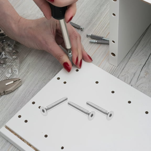 GOOHOCHY 10pcs Furniture Connection Screws 5/16 18*2 Flat Head Full Thread Stainless Steel Retainer Screws for Connecting