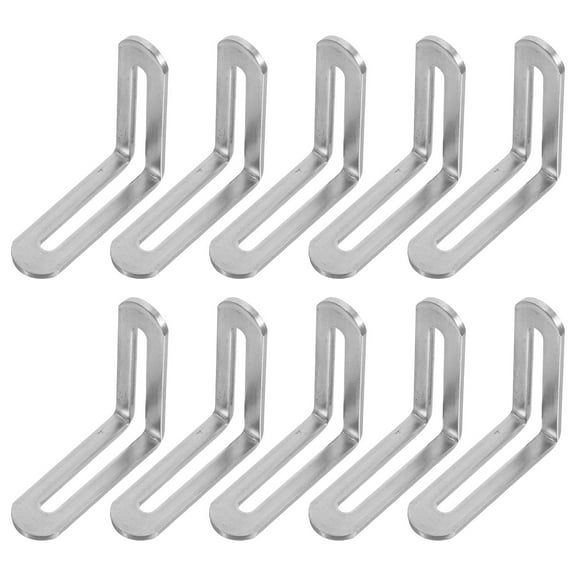 GOOHOCHY 10pcs Heavy Duty Stainless Steel Adjustable L-Shaped Brackets Thickened Corner Braces for Shelves Wood Furniture Cabinet Household Hardware