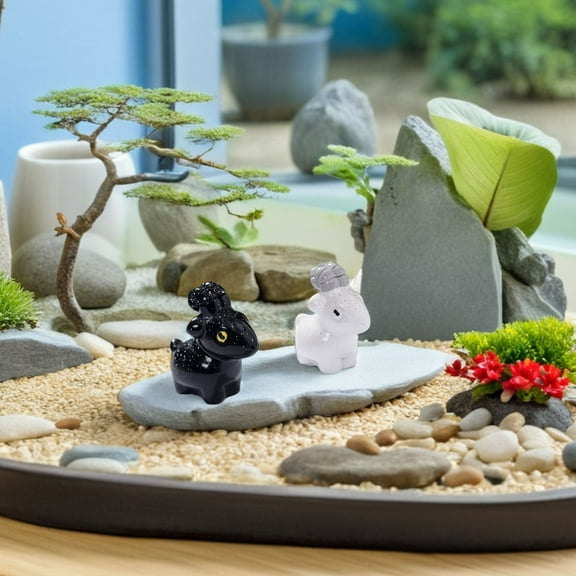 GOOHOCHY 10pcs Mini Resin Sheep Figurines Tiny Goat Ornaments For Garden Decor Adorable Miniature Animal Models For Landscape And Office Decorations