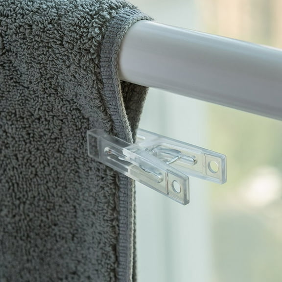 GOOHOCHY 10pcs Multifunctional Clear White Clothes Pegs Clothing Hanger Clamp