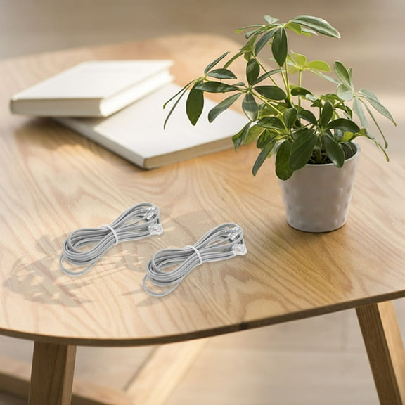 GOOHOCHY 10pcs Phone Extension Cable Rj11 6p4c 4-Wire Pure Copper Wires For Office Hotel Fax Answering Machine Telephone Cable Parts