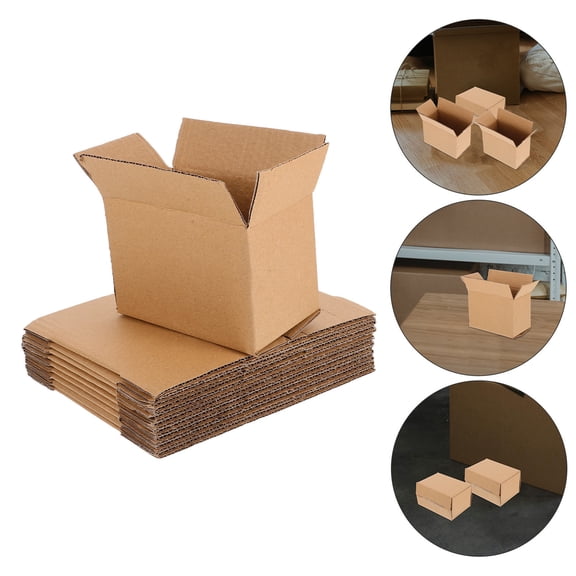 GOOHOCHY 10-Pack Small Kraft Corrugated Cardboard Shipping Boxes, Mailer Boxes for Packing, Moving, Mailing, and Storage Needs