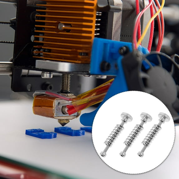 GOOHOCHY 10pcs Stainless Steel Leveling Component Kit for 3D Printer Silver Knobs Easy Install 3D Printer