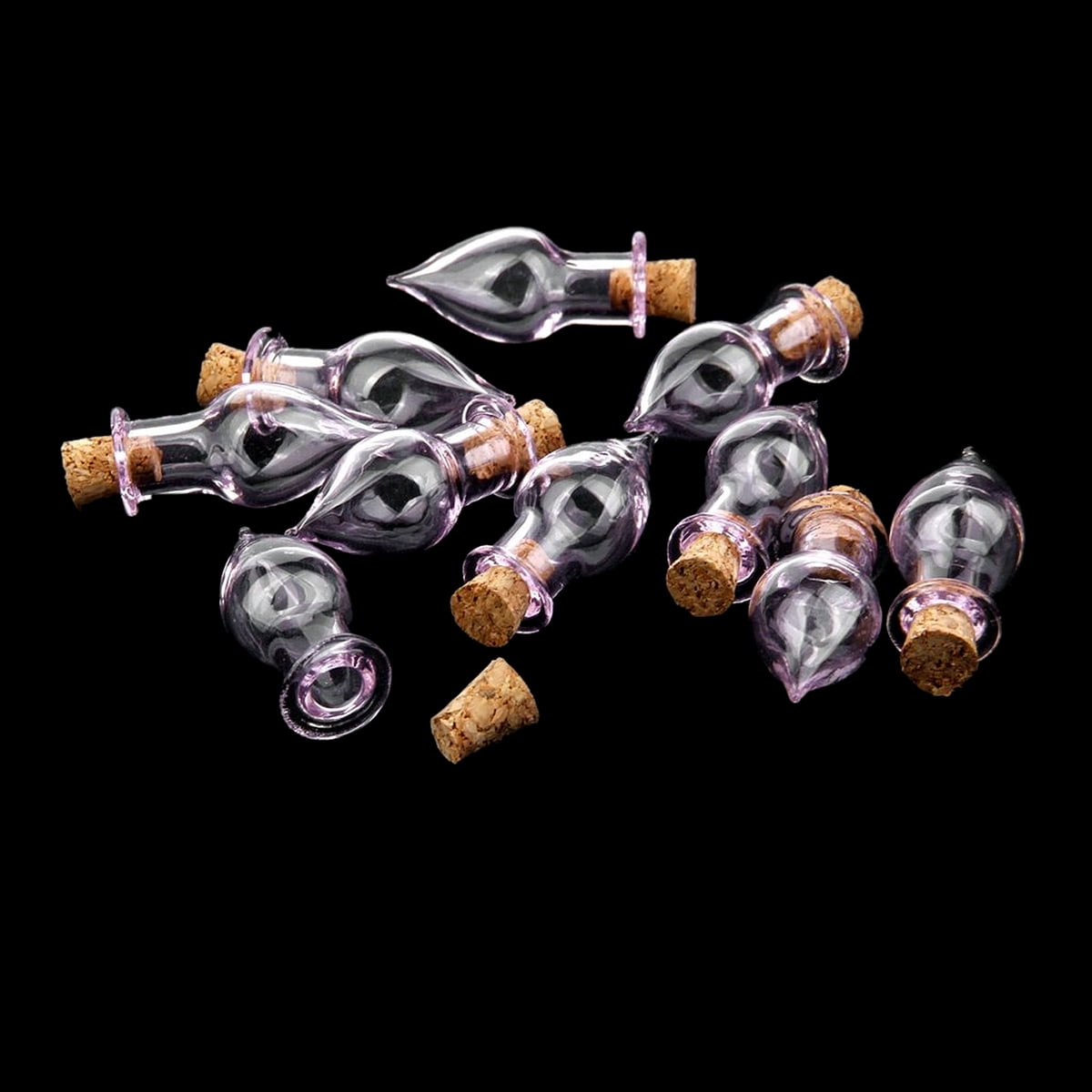 Mini Note Jar GOOHOCHY 10pcs Waterdrop Shape Mini Glass Bottles Jars with Cork Wish ...