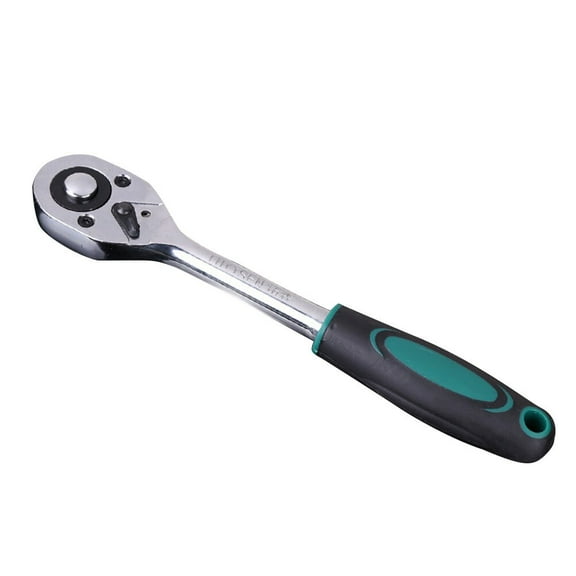 GOOHOCHY 12.5mm 1/2 Inch Right Angle Flexible Reversable Ratchet Quick-Release Easy to Use Tooth Round Head (Green)