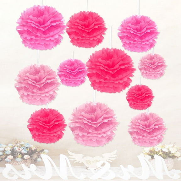 GOOHOCHY 12 PCS Special Style Decorations Paper Flower Balls