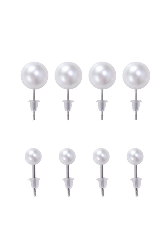 12 Pairs Pearl Earrings Composite Shell Everyday Wear Miss
