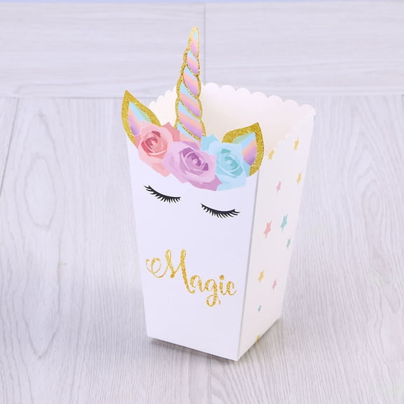 Mobutofu 12Pcs Paper Popcorn Bags with Food Grade Oil Proof Material for Festival and Theater