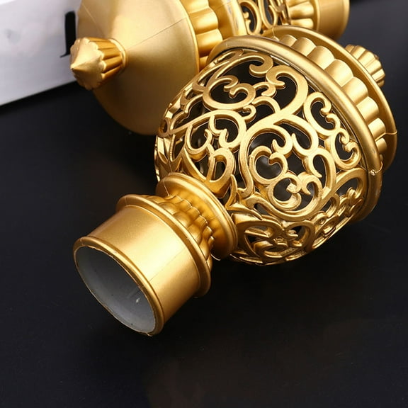 GETAJGHSD 12Pcs Golden Plastic Curtain Rod Finials Decorative Roman Pole Caps Easy Installation