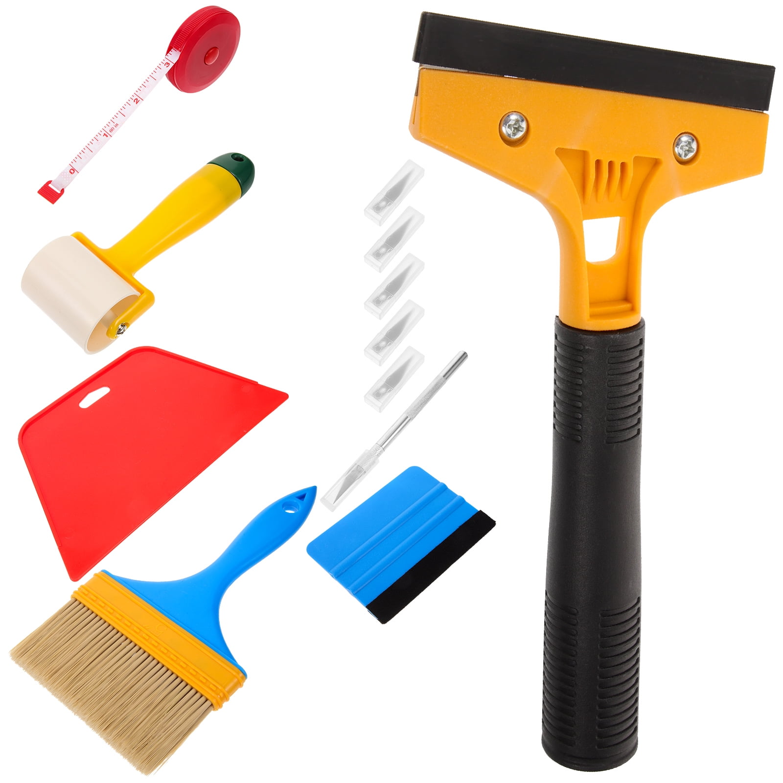 GOOHOCHY 12 Pcs Film Application Tool Kit Scraper Corner Seam Roller Squeegee Wallpaper Tools