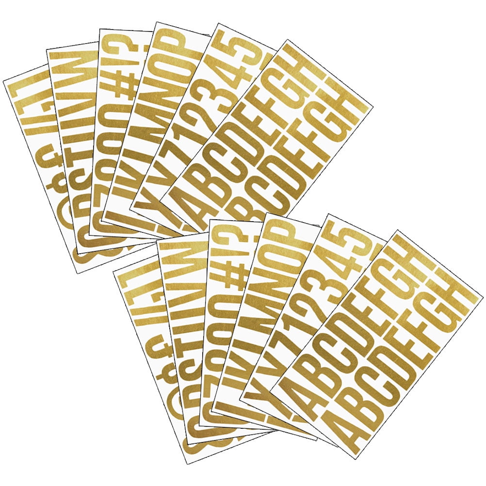GOOHOCHY 12 Pcs Letter Stickers Gold Letters Alphabet Scrapbook ...