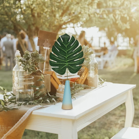 GOOHOCHY 12 Pcs Monstera Leaf Hanging Artificial Green Plants for Home Decor Banquet Party Decoration