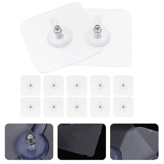 GOOHOCHY  12 Pcs No Trace Screw Sticker Decorative Wall Hooks