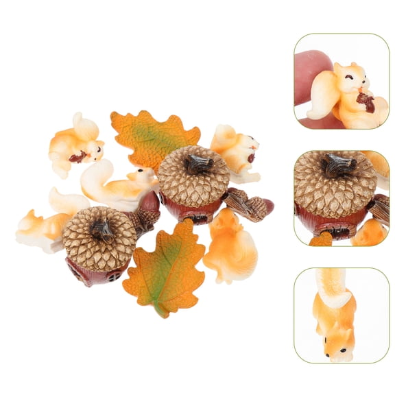 BRIGHTFUFU Squirrel Series Statues Resin Craft Enthusiasts Micro Landscaping Decor 12Pcs