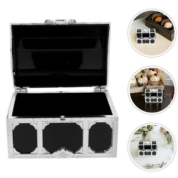 GOOHOCHY  12 Pcs Pirate Treasure Chest for Kids Children's Birthday Party Silver