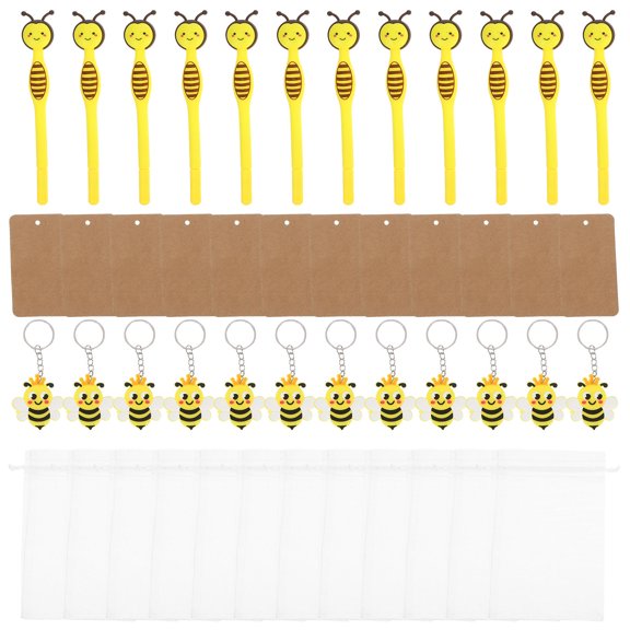 GOOHOCHY  12 Sets Bee Accessories for Kids Fun Keychains Child Student