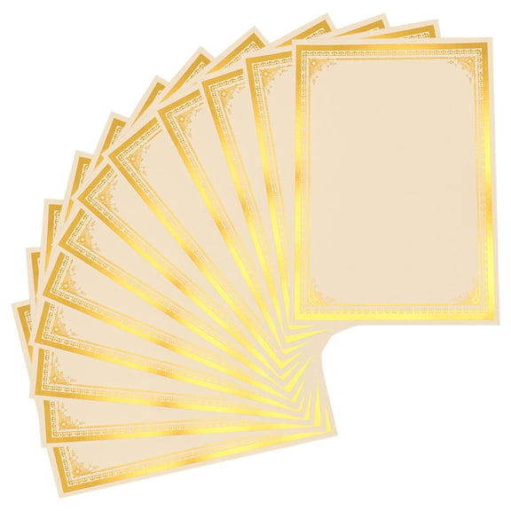 GOOHOCHY 12 Sheets Gold Paper Certificate Inner Page Student 29.50X21.00X0.12CM Golden