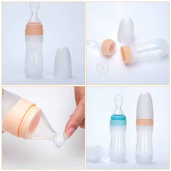 GOOHOCHY 120ml Rice Cereal Bottle Feeding Bottle with Silicone Teether Baby Food Feeder