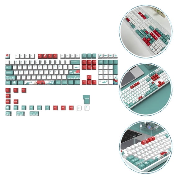 GOOHOCHY 129 Pcs Mechanical Keyboard Key Caps Coral Sea Key .00X1.80X1.00CM