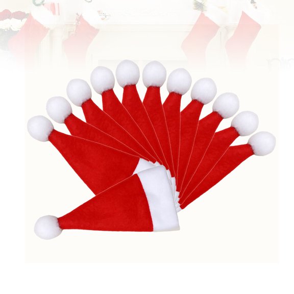 GOOHOCHY 12PCS Cutlery Bags Christmas Hat Bottle Covers Fork Organizers Party Supplies for Home and Restaurant