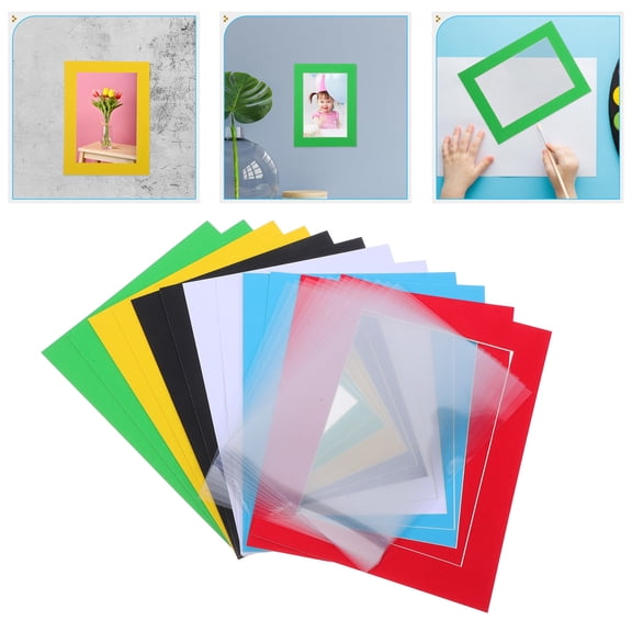 GOOHOCHY 12PCS Kids Art Display Frames with Cardboard Photo Holders and Transparent Film for Parties, Festivals, Kindergarten, Nursery Decor