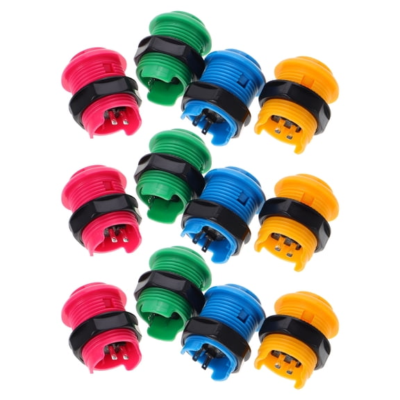 HINTRMENT Unique Buttons Push Button Yellow 12PCS for Gaming Control