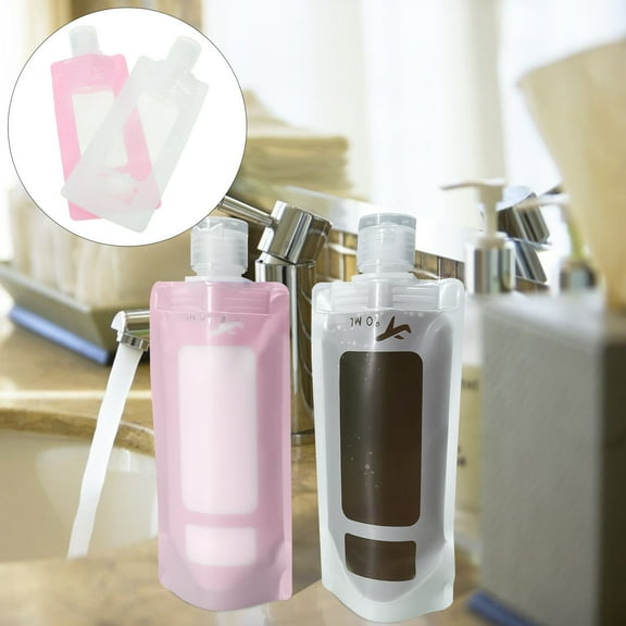 BRIGHTFUFU Travel Squeeze Pouches for Toiletries and Lotion, 12 Pack, 6.5 x 2.4 Inches, Outdoor Use