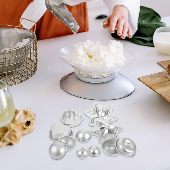 GOOHOCHY 12pcs Aluminum Alloy Hemisphere Cake Mold Half Ball Cake Baking Pan Bath Ball Soap Mould for DIY Soap Candle Crafting Supplies