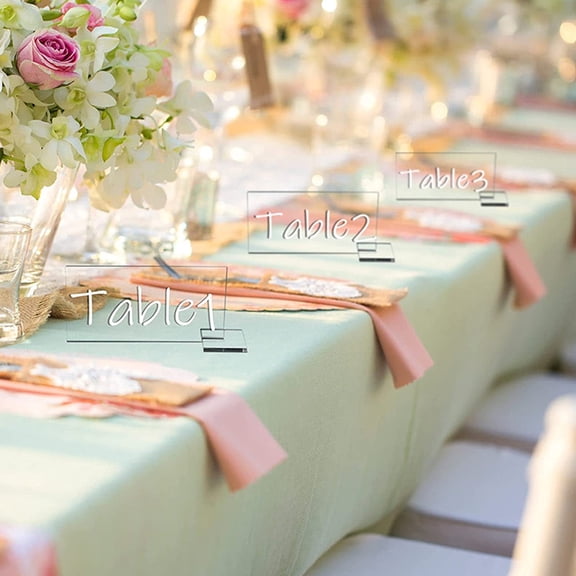 FUTUREORYY 12Pcs Transparent Acrylic Table Number Signs Wedding Reserved Seat Holders