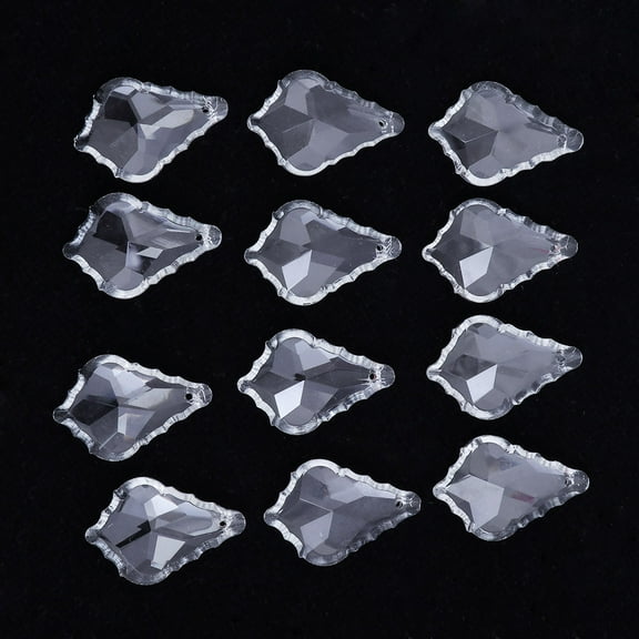 GOOHOCHY 12pcs DIY Clear Crystal Chandelier Glass Crystal Pendants Beads Prisms Pendants 38MM