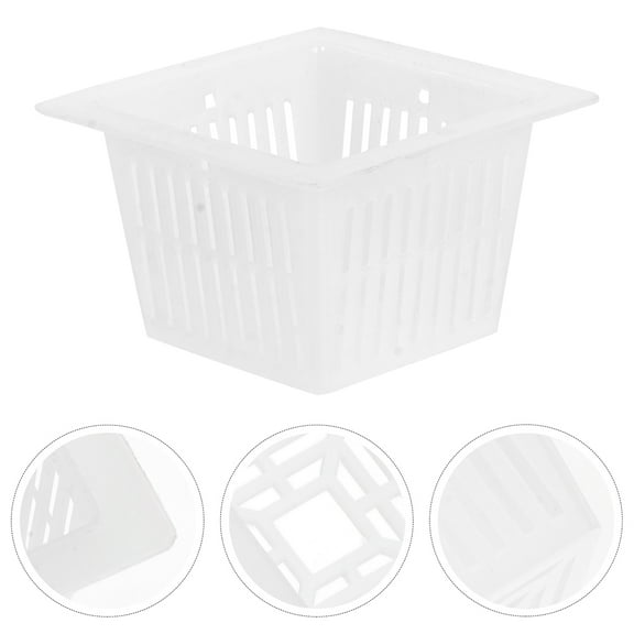 GOOHOCHY 12pcs Garden Slotted Mesh Net Cup Hydroponic Planter Vegetable Growing Heavy Duty Filter Plant Net Pots Square Hydroponic Cups For Hydroponics Orchids