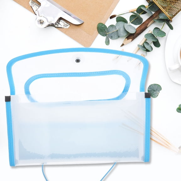 GOOHOCHY 13 -Pocket Coupon Holder Accordion File Folder with Keep Office Blue