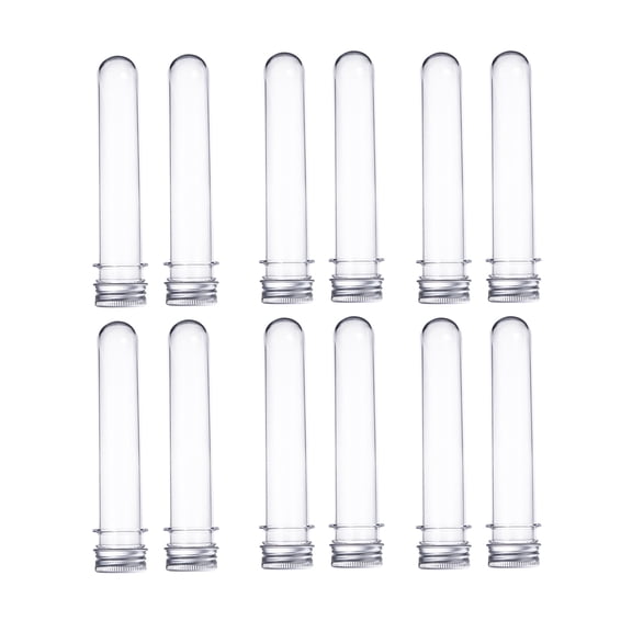 Mobutofu 14Pcs Transparent Test Tubes with Lids Lightweight for Easy Carry and Multi Use