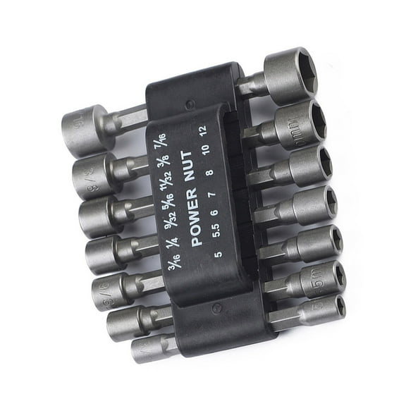 GOOHOCHY  14 Pcs Industrial Machine Tool Socket Screwdriver Adapter Silver