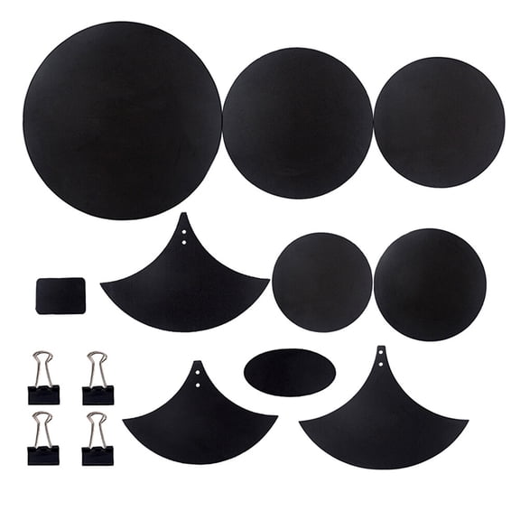 GOOHOCHY 14Pcs Black Drum Practice Pads for Sound Weakening Easy Installation and Removal 55.00X55.00X0.46Cm
