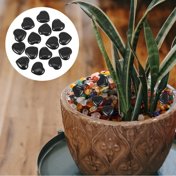 Mobutofu Black Crystal Stones for Anxiety Relief 15Pcs 0.8x0.8in