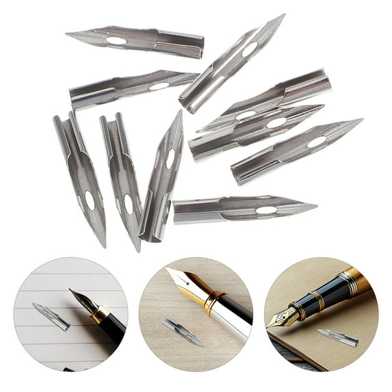 GOOHOCHY 15 Pcs Metal Fountain Pen Nibs Calligraphy Pen Nibs Dip Pens Nibs Fountain Pen Tips Nibs Replacements For Writing Painting Signing 0.28mm