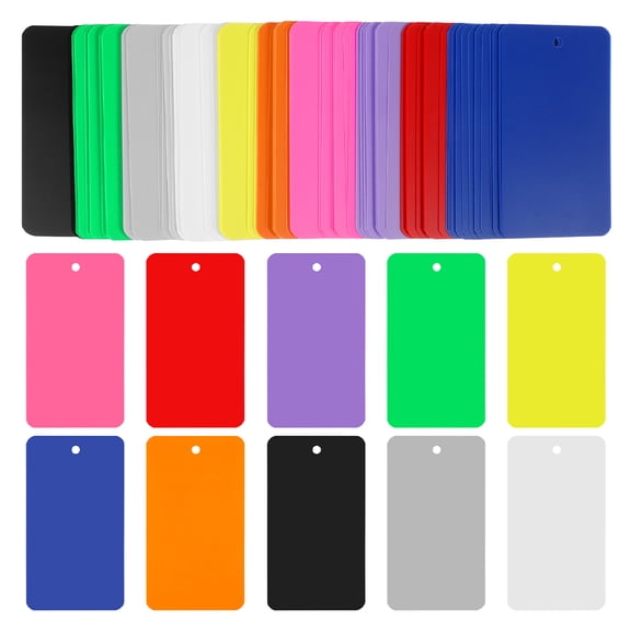 GOOHOCHY 150pcs Colorful PVC Blank Inventory Tags Luggage Labels Clothing Tags for Inventory Management and Outdoor Labeling