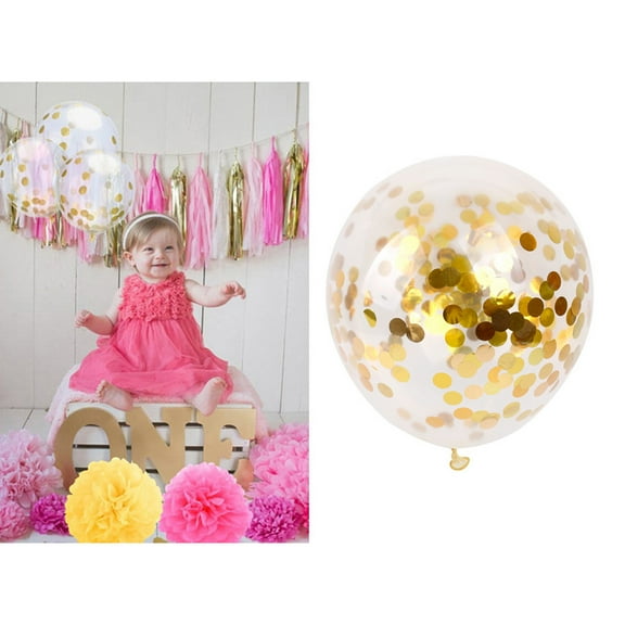 GOOHOCHY 15pcs Assorted Color Transparent Confetti Balloons for Weddings Birthdays Party Decorations Latex