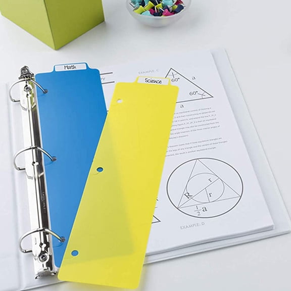 GOOHOCHY 15pcs Snap in Bookmark Plastic Dividers for 3 Ring Binders Colorful Plastic Binder Divider Today Planner Page Finder for Home Office