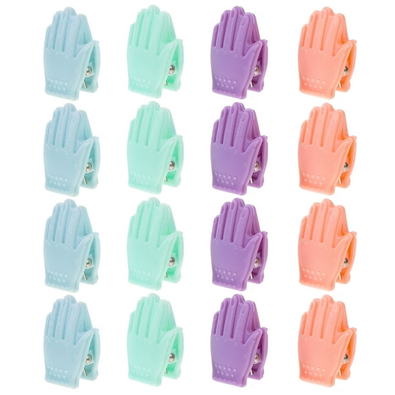 GOOHOCHY 16Pcs Binder Clips Binder Clamps Small Document Clips Hand Shape Binder Clips Office Supplies