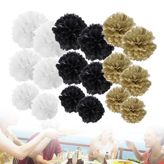 GOOHOCHY 18PCS 6 8 12 Inch Craft Paper Flower Lantern Garland for Wedding Party Decoration
