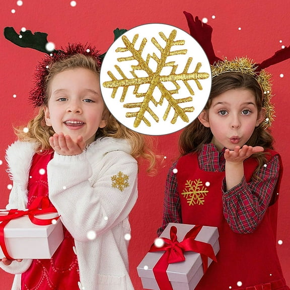 GOOHOCHY 18pcs Winter Snowflake Applique Patches For Diy Craft Clothing Bags Christmas Decorations And More