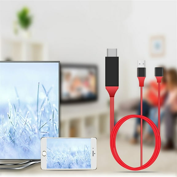 GOOHOCHY 1M Micro USB to Cable Adapter Video Adaptor Compatible with Android (Red)