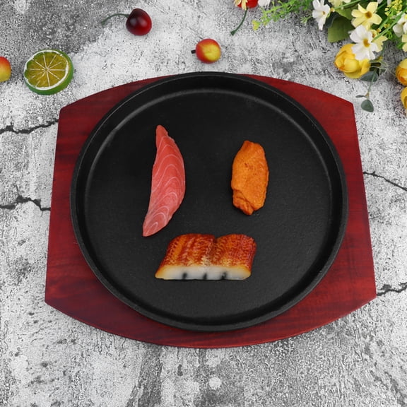 GOOHOCHY 24CM Round Non-Stick Roasting Tray for Barbecue, Teppanyaki, Beef Steak, and Baking - Cooking Plate