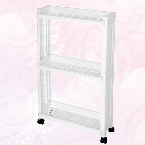 GETAJGHSD 3-Tier White Movable Storage Tower Rack for Home Kitchen ...
